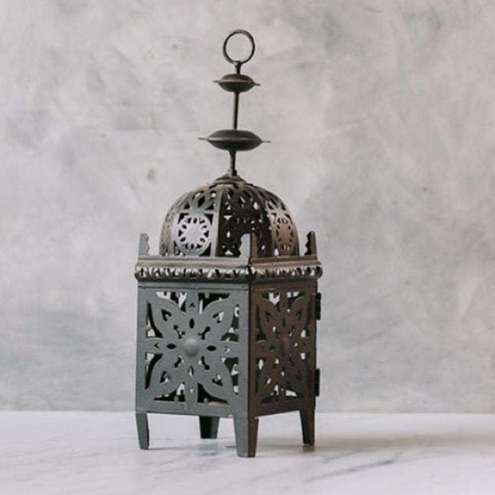 Brand New Moroccan Black Metal Candle Lantern